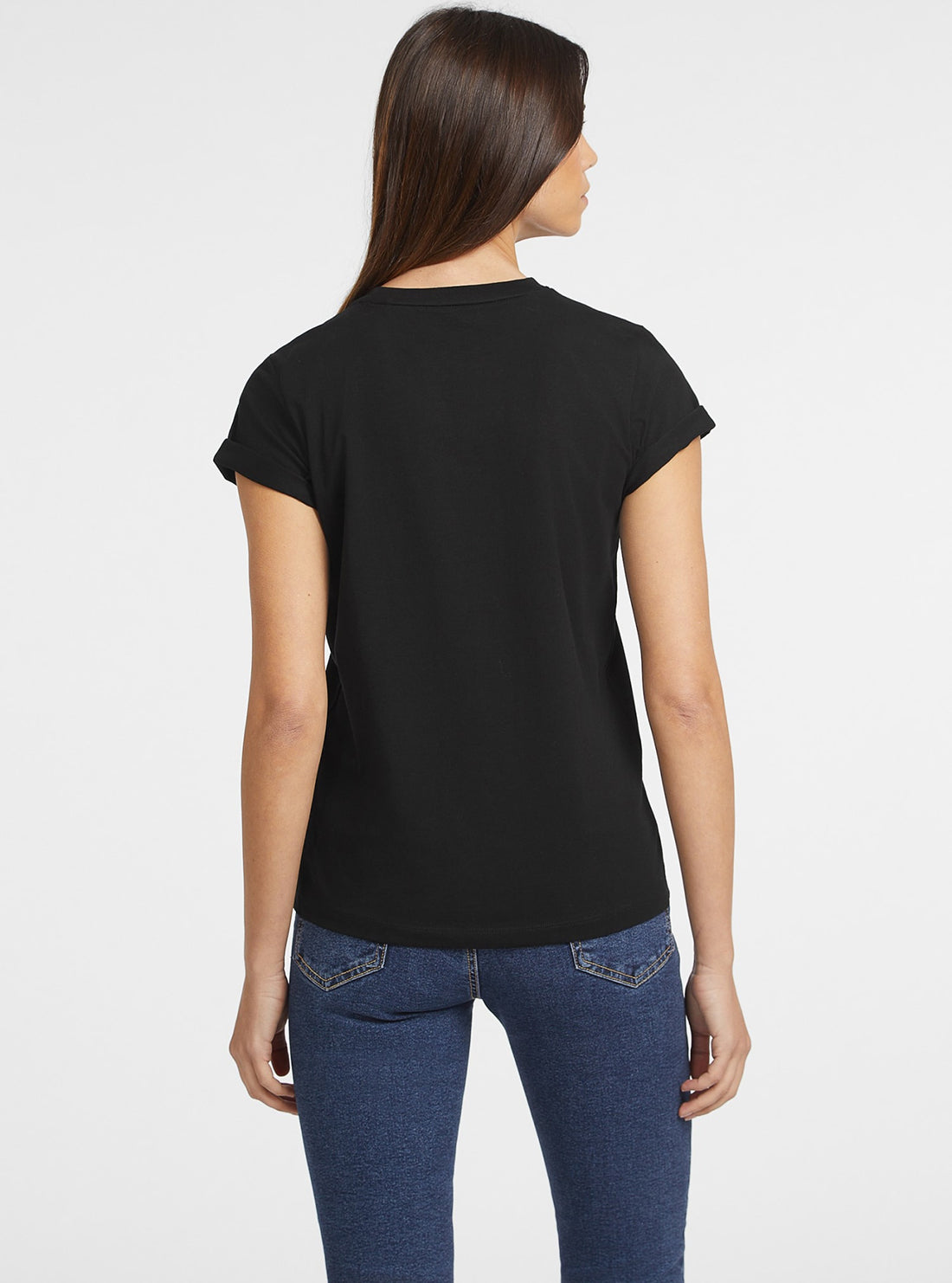 Guess Jeans Black Script Logo T-Shirt back view