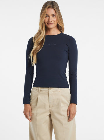 Guess Jeans Blue Slim Long Sleeve T-Shirt W4YI22J1314 Front View