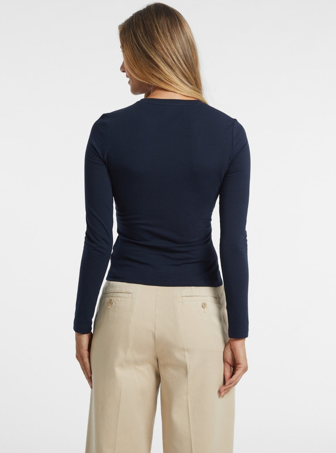 Guess Jeans Blue Slim Long Sleeve T-Shirt W4YI22J1314 Back View