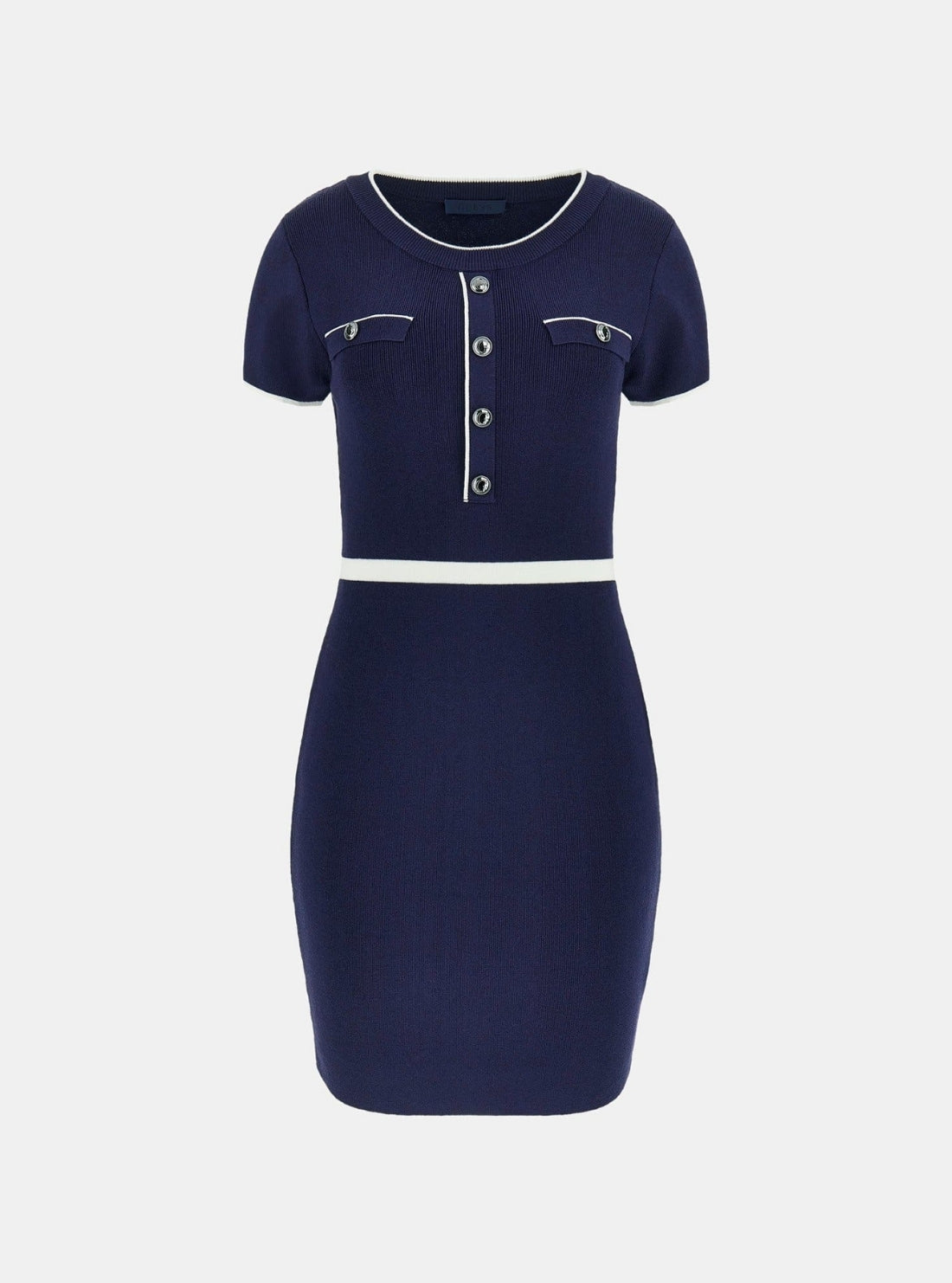 GUESS Womens Blue Allie Mini Knit Dress W4YK0WZ3FG0 Flatlay