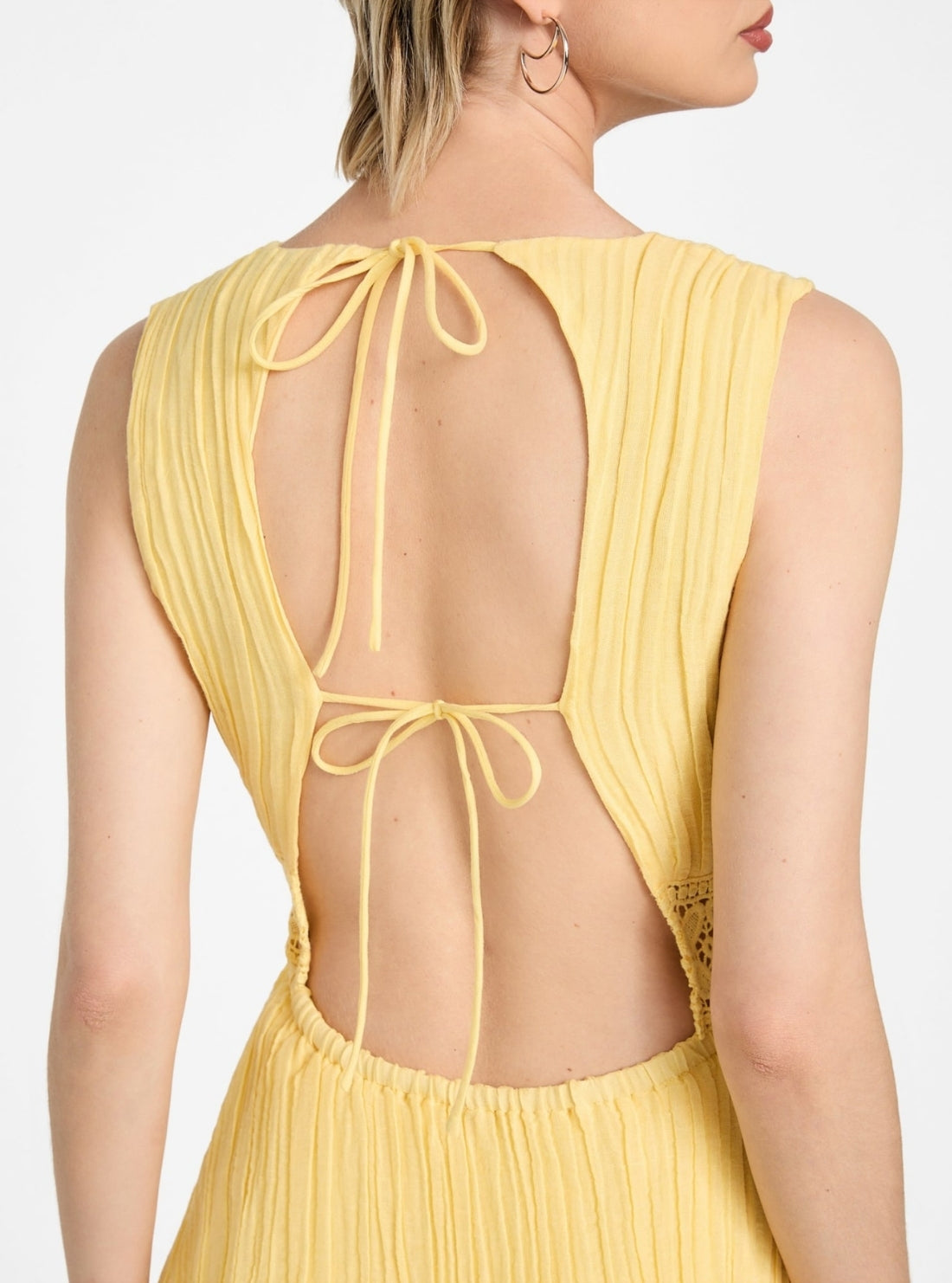 GUESS Womens Eco Yellow Danny Dress W4YK76WE340 Back Detail View
