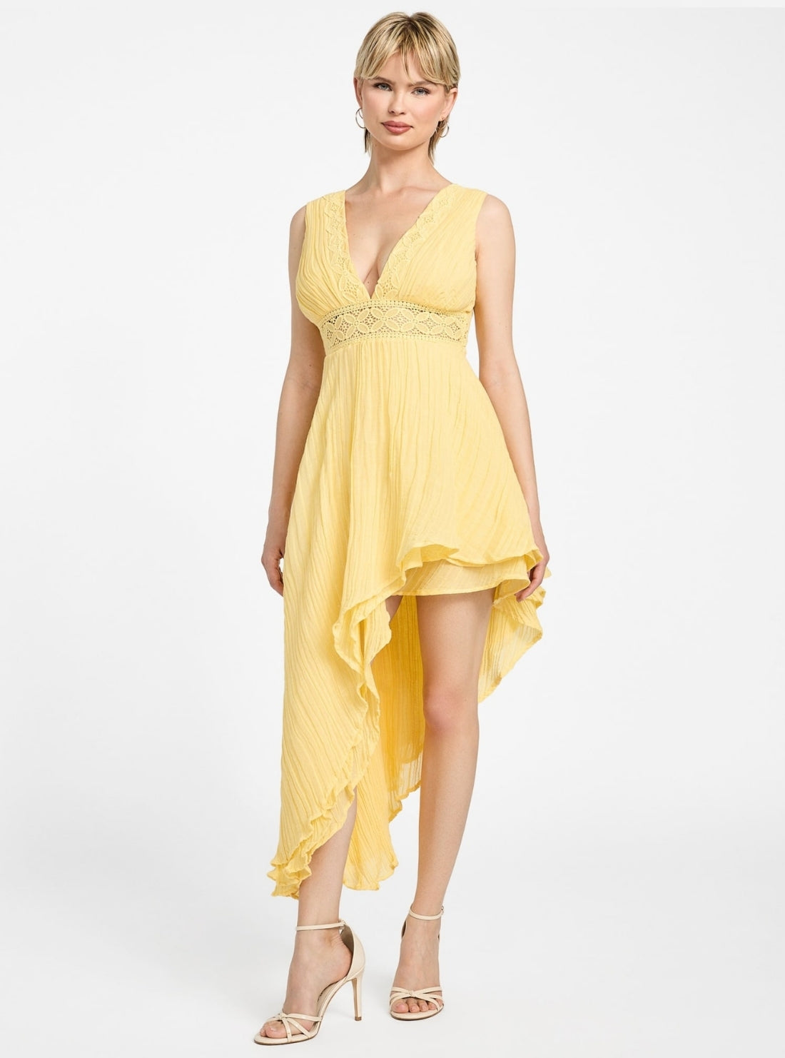 GUESS Womens Eco Yellow Danny Dress W4YK76WE340 Full View