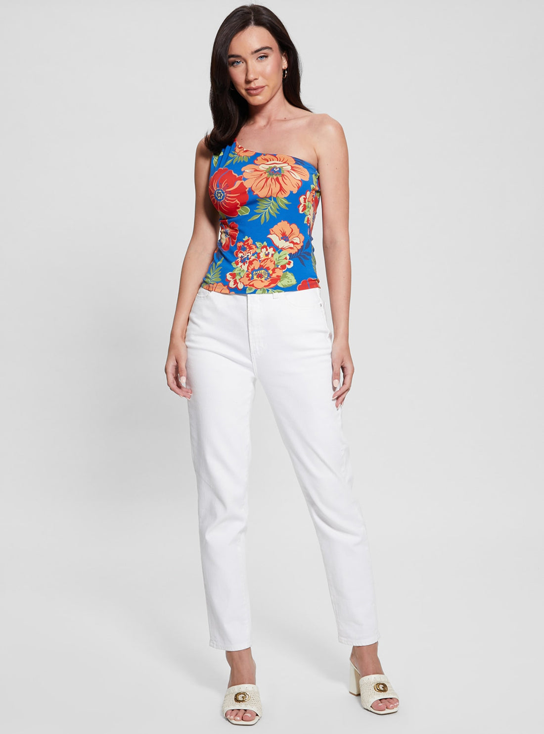 Blue One Shoulder Linda Top