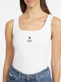 Guess Jeans White Slim Tank Top detail view