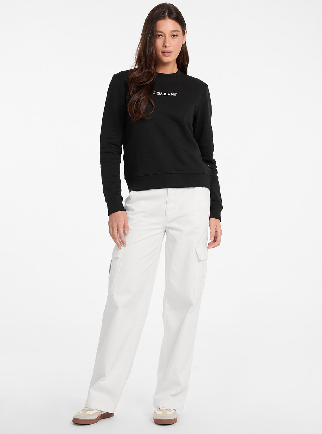 Guess Jeans Black Logo Jumper W4YQ10KC811 Full View