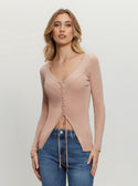 Beige Selene Lace Up Cardigan