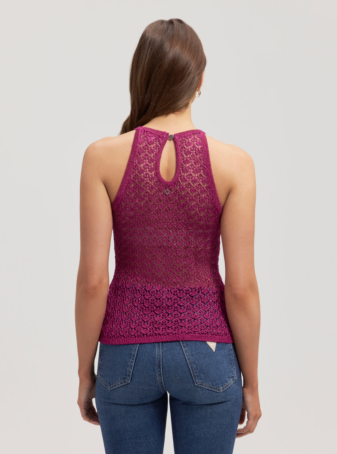 Pink Amber Lurex Tank Top