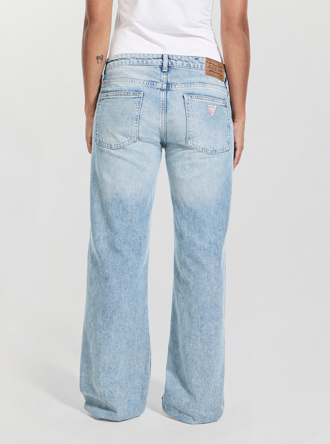 GUESS Womens Low Rise Slouchy Jeans in Winter Mist W5BA1DD0742 Back VIew