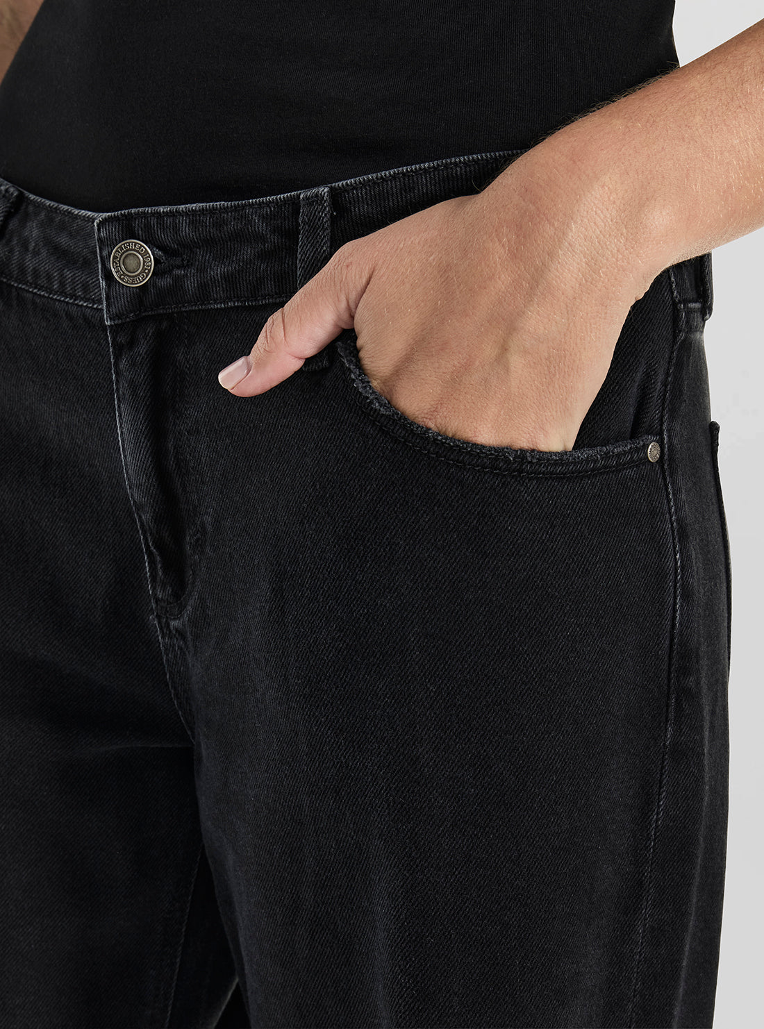GUESS Womens Black Low Rise Baggy Jeans W5BA2KD0981 Detail View