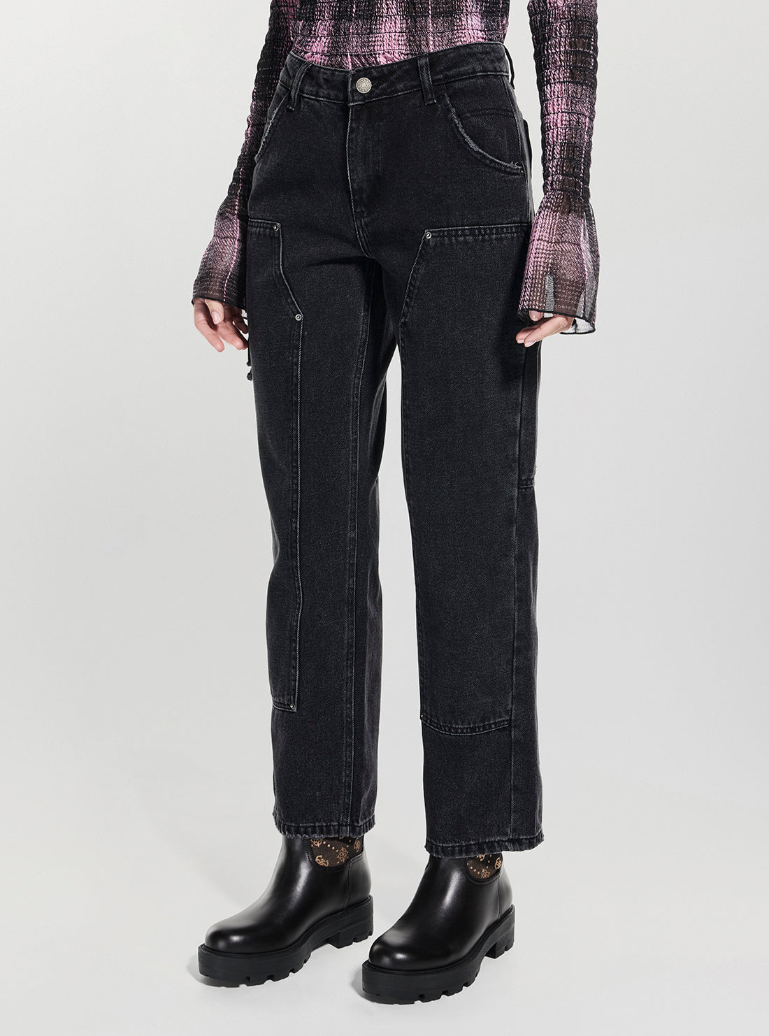 Black Zip Carpenter Pants | GUESS Originals