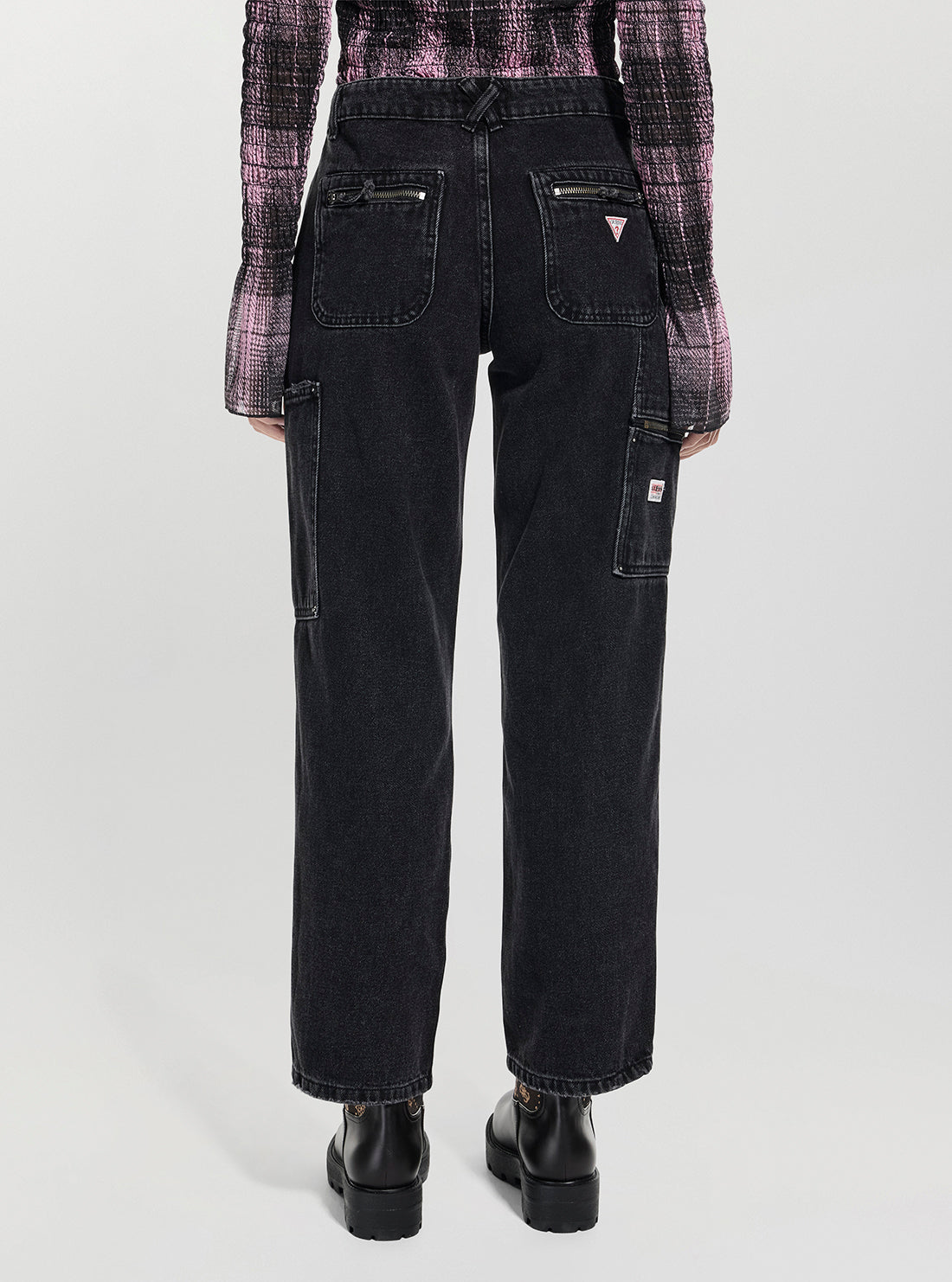 Guess Originals Black Zip Carpenter Pants W5BA3UD5R52 Back View_2