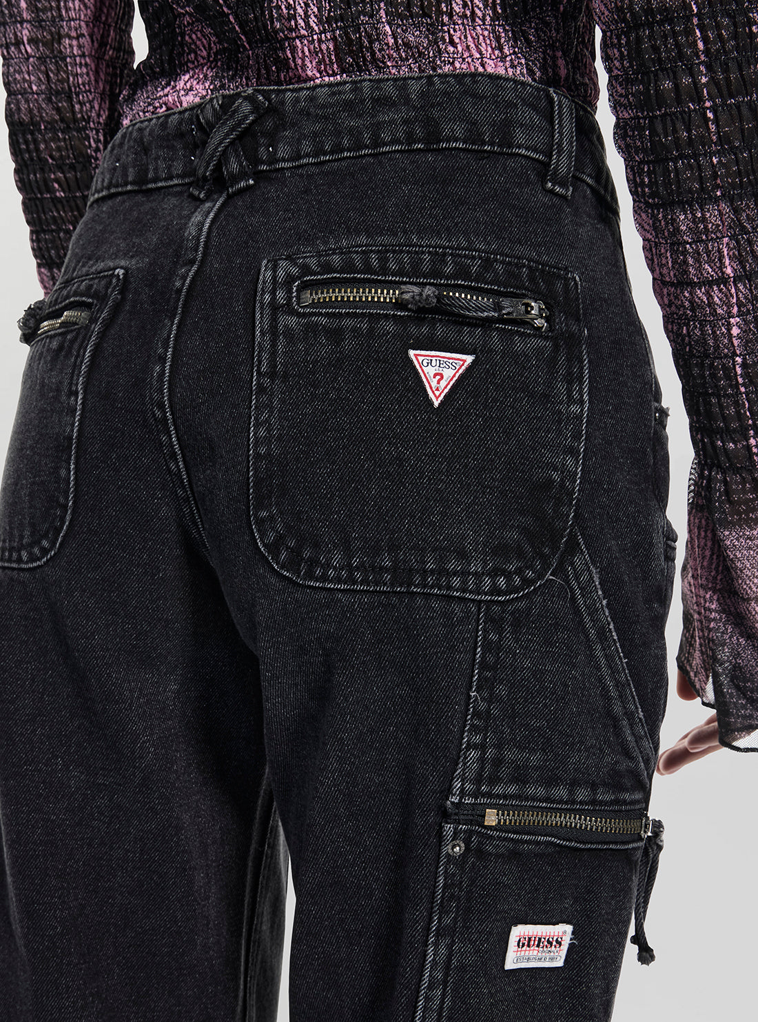 Black Zip Carpenter Pants | GUESS Originals