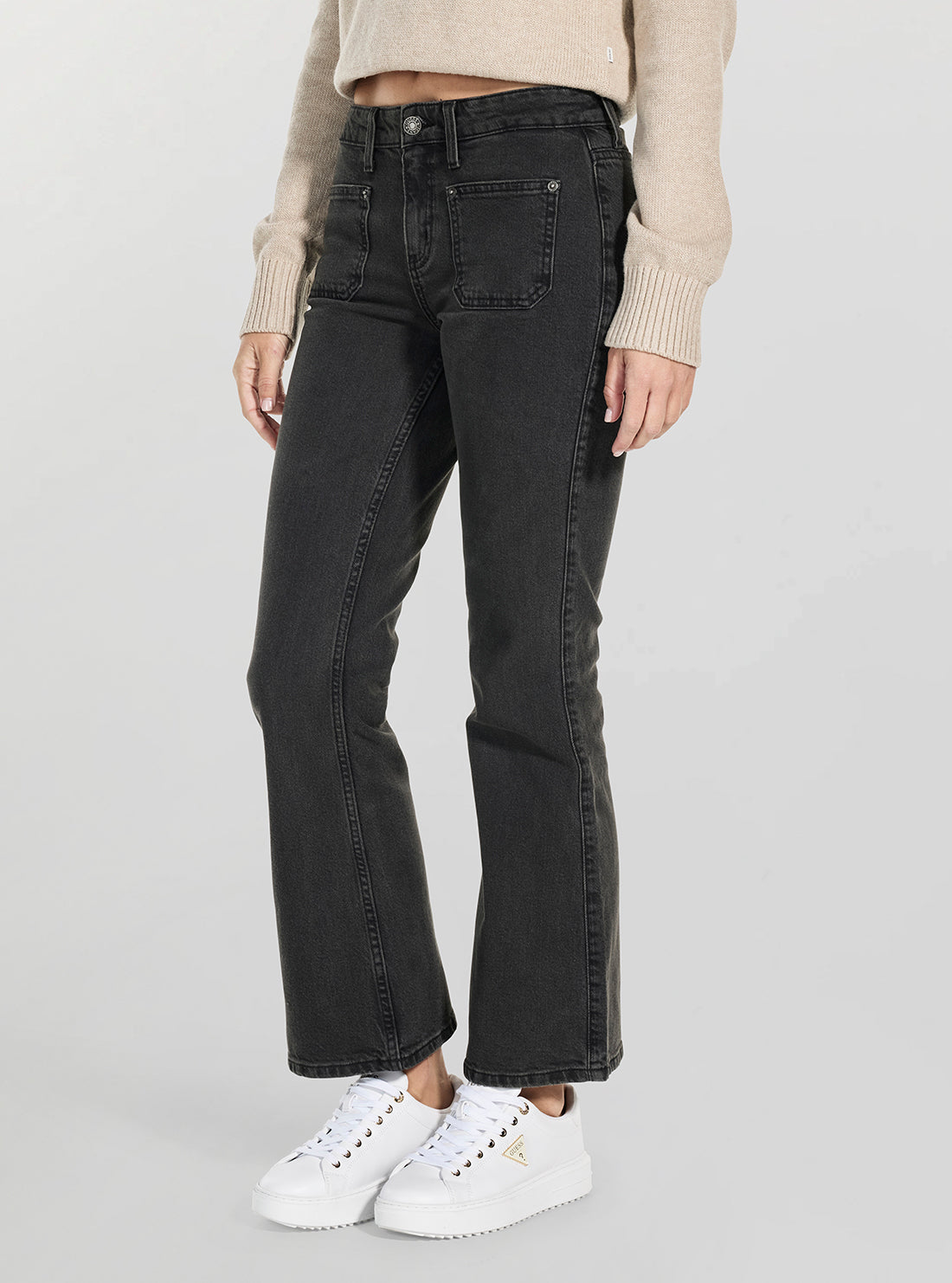 Guess Jeans G09 Bootcut Jeans in Black Wash W5BA3VD0832 Side View