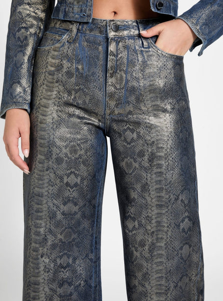 High-Rise Bellflower Snakeskin Print Jeans | GUESS