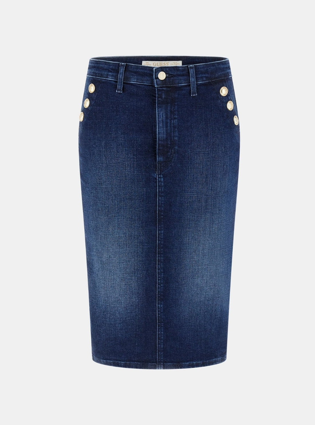 GUESS Womens Eco Blue Riley Longuette Midi Skirt W5BD1TD0791 Flatlay