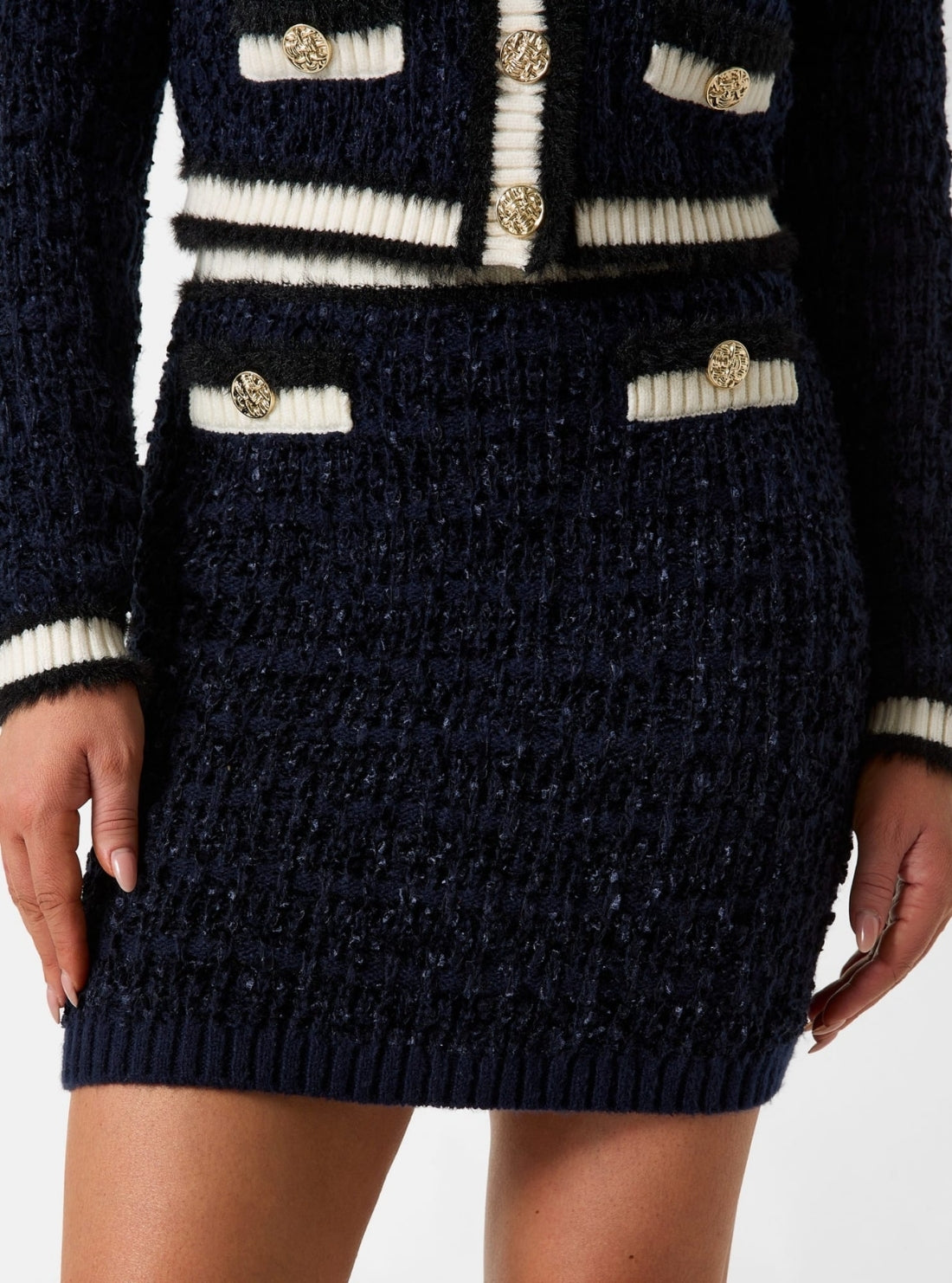 GUESS Womens Blue Aomori Tape Yarn Skirt W5BD1XZ4090 Detail View