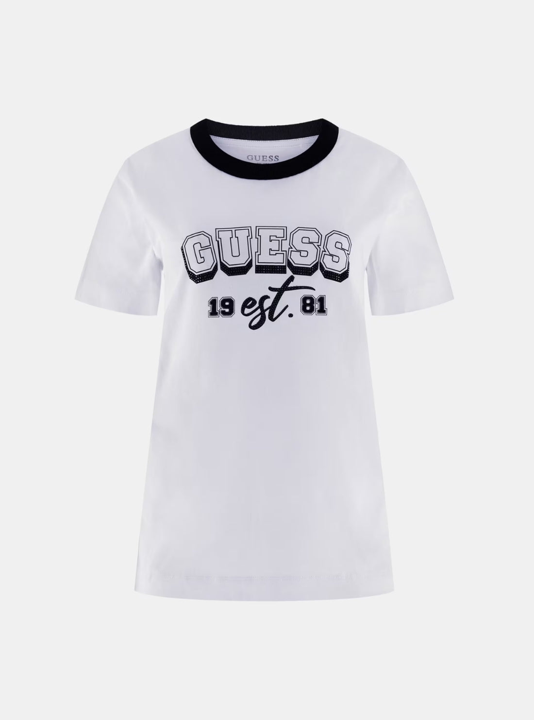 GUESS Womens Eco White College Guess T-Shirt W5BI14I3Z14 Flatlay
