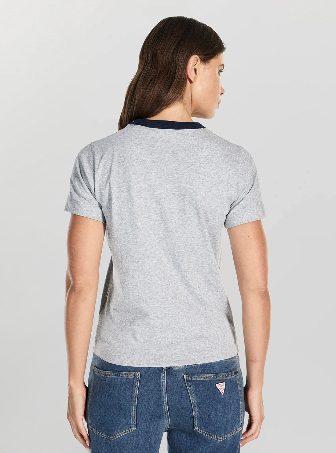 GUESS Womens Eco Grey College Guess T-Shirt W5BI14I3Z1 Back View
