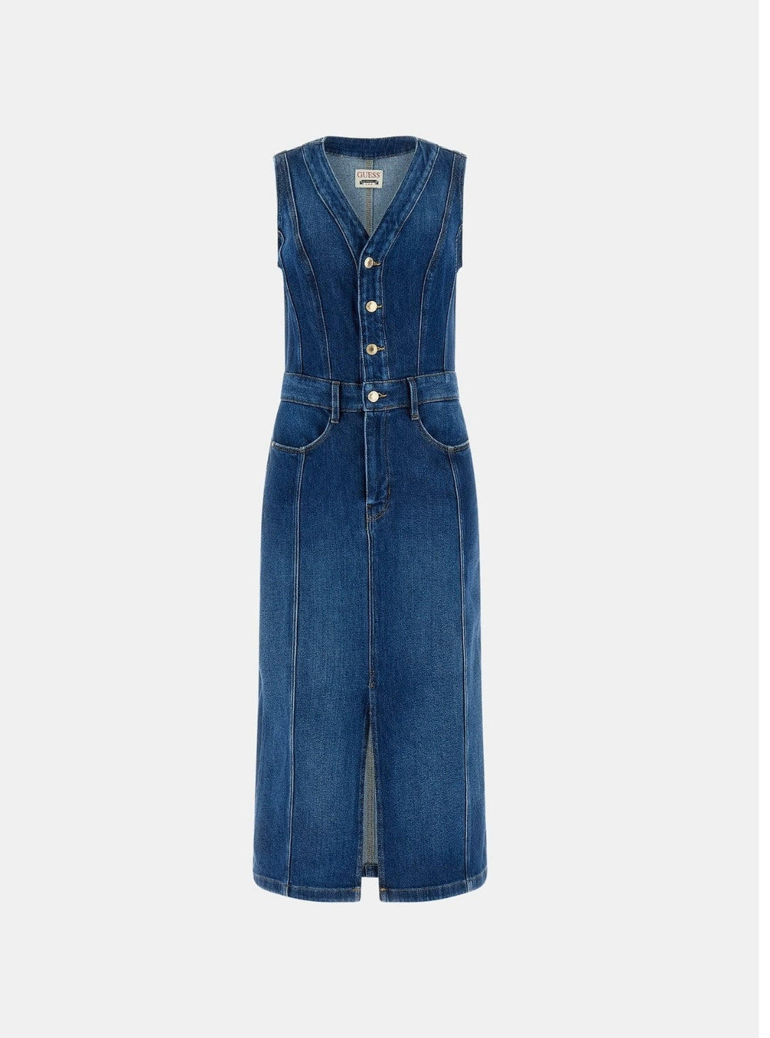 GUESS Womens Eco Blue Amara Midi Dress W5BK40D0615 Flatlay