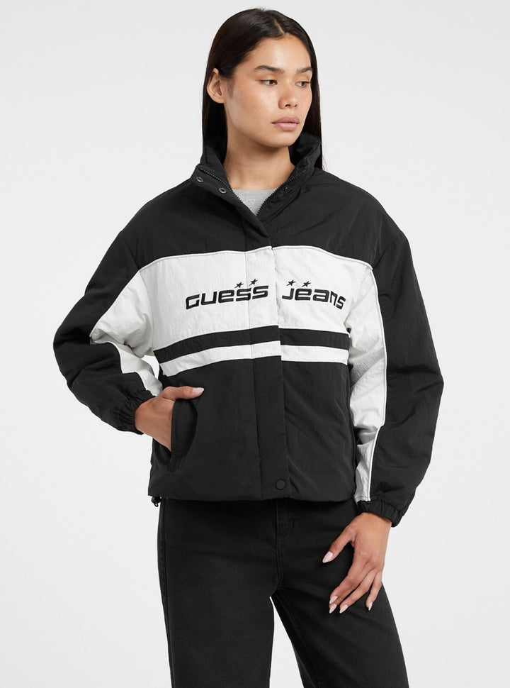 Guess Jeans Black Windbreaker Jacket W5BL11WGYL2 Front View