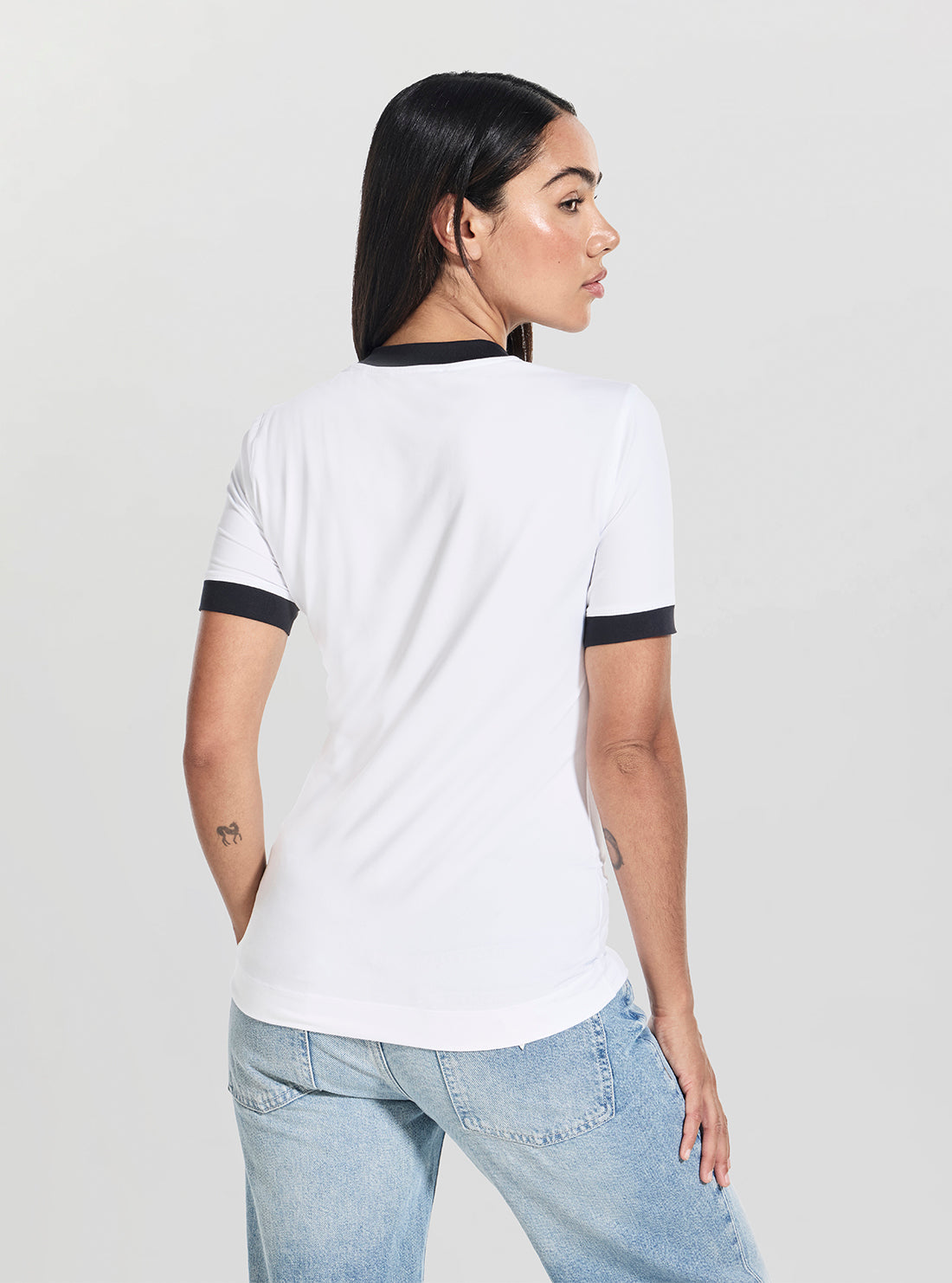 GUESS Womens White Mini Rose T-Shirt W5BP22K1262 Back View
