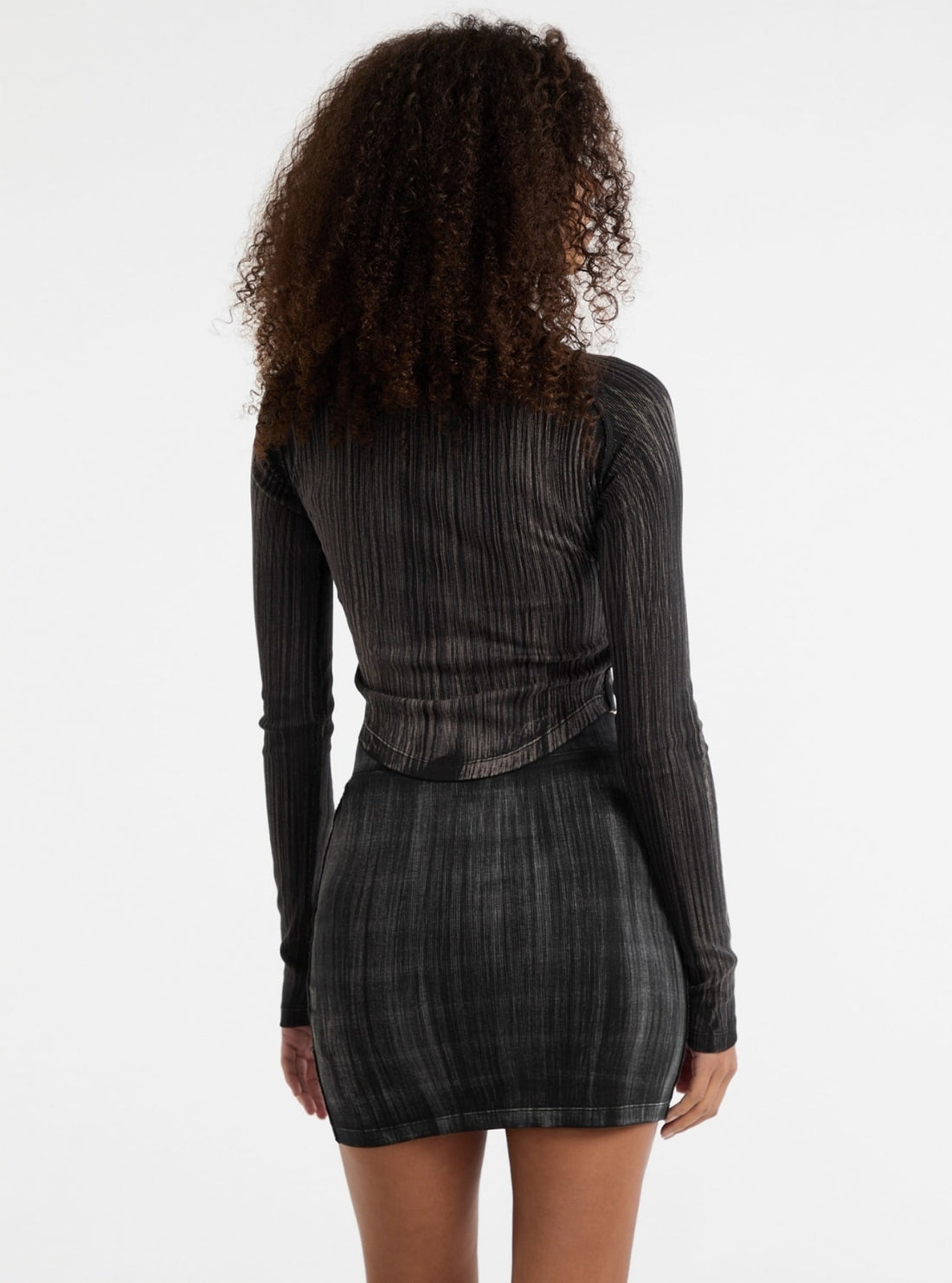 Black Mock Neck Rib Top | GUESS Originals
