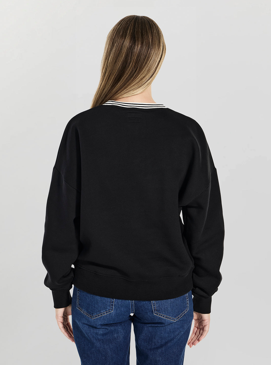Guess Jeans Black Puff Star Sweatshirt W5BQ23KC811 Back View