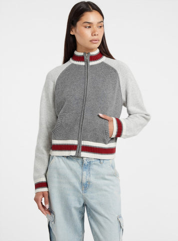Guess Jeans Grey Intarsia Cardigan W5BR12Z0561 Front View