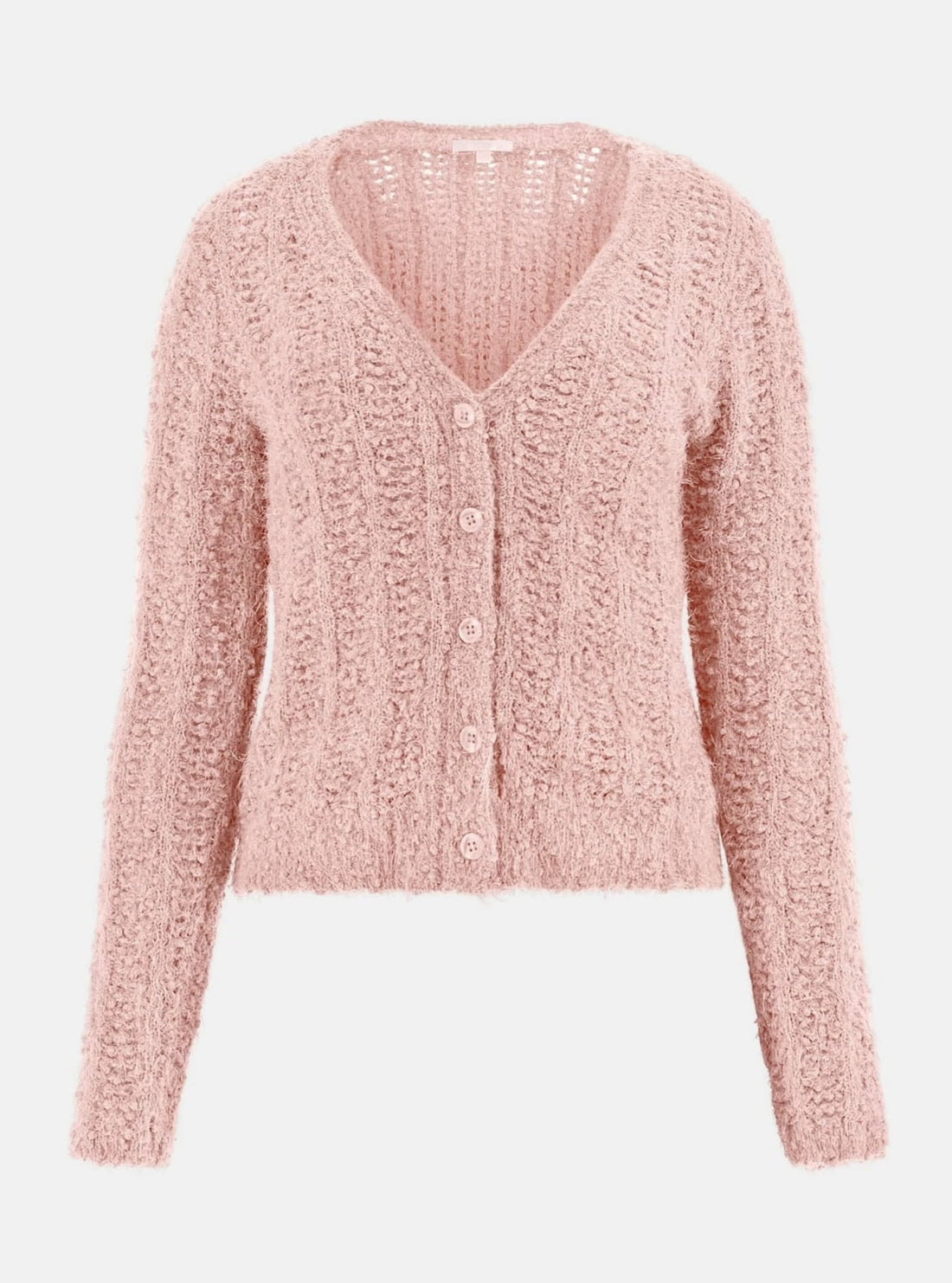 GUESS Womens Eco Pink Bea Open-Stitch Cardigan W5BR19Z3OX2 Flatlay