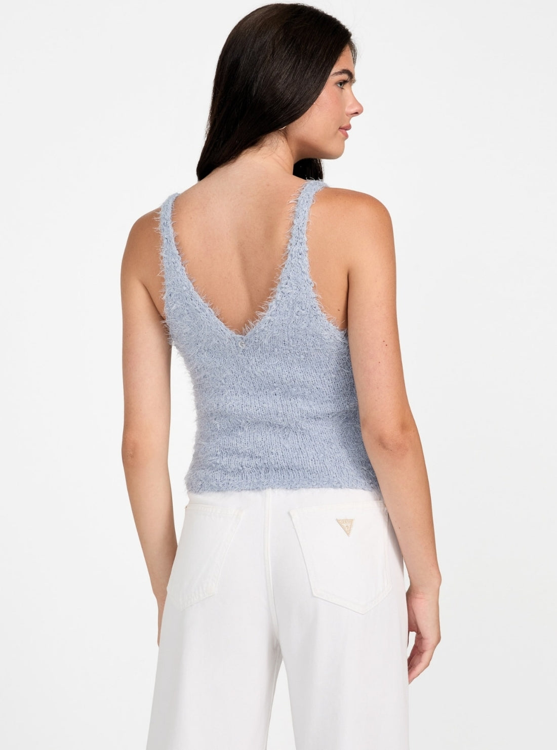 GUESS Womens Blue Bea Tank Top W5BR20Z3OX2 Back View
