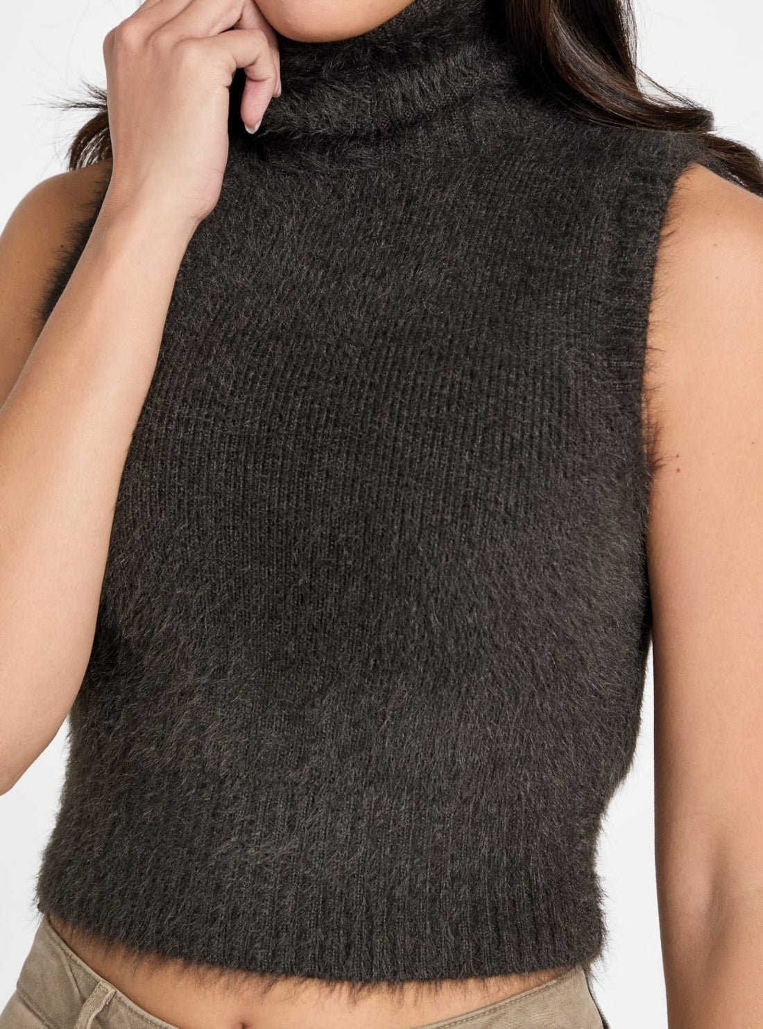 GUESS Womens Brown Turtle Neck Mei Sweater W5BR57Z3BH0 Detail View