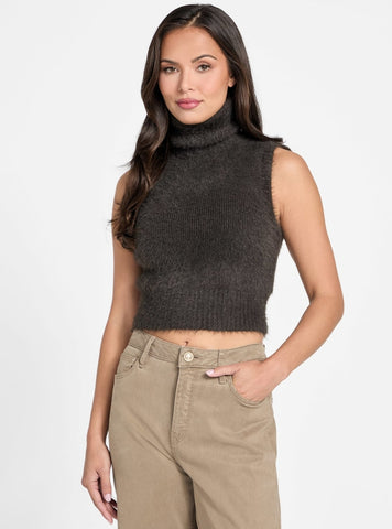 GUESS Womens Brown Turtle Neck Mei Sweater W5BR57Z3BH0 Front View