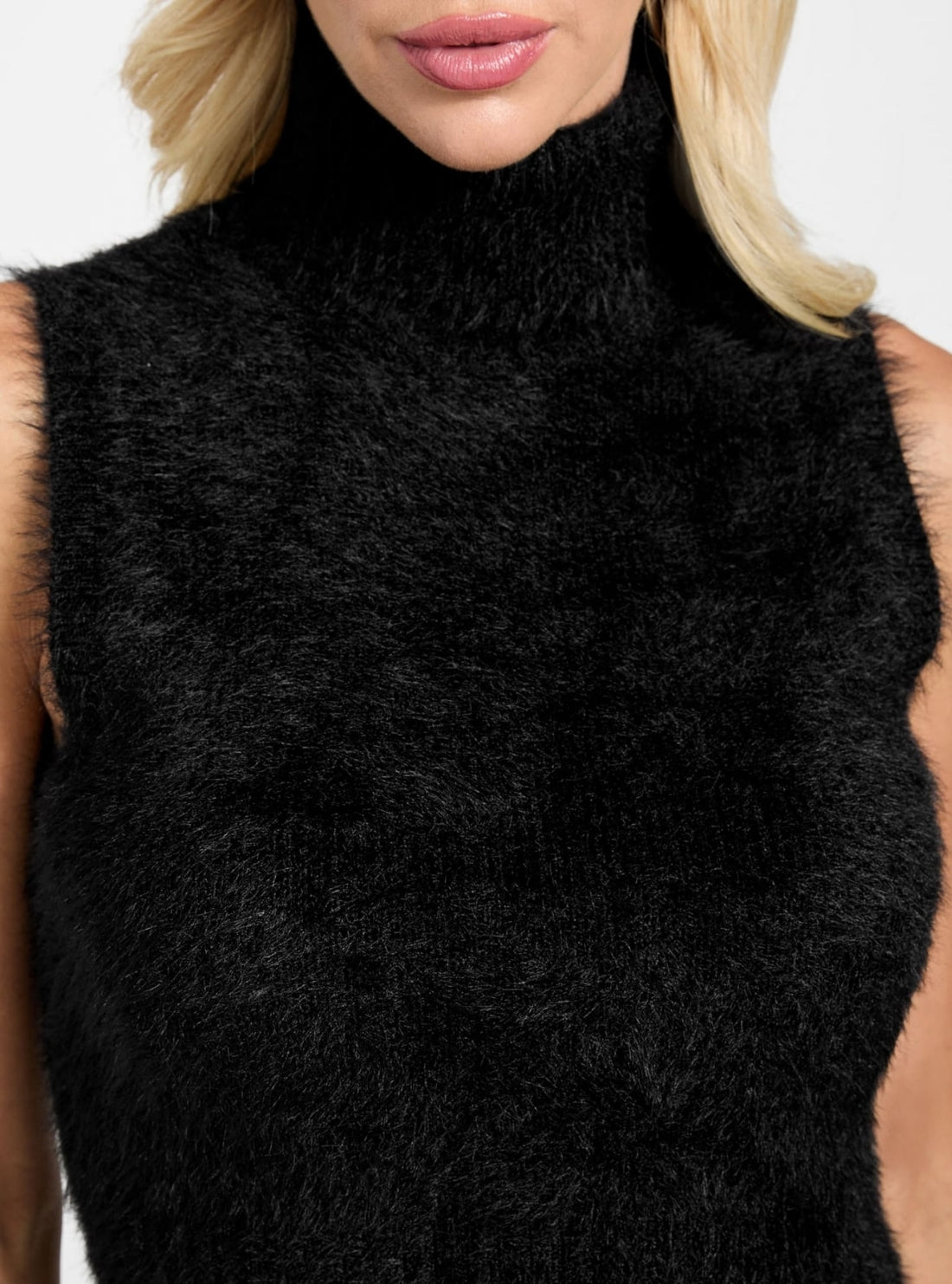 GUESS Womens Black Turtle Neck Mei Sweater W5BR57Z3BH0 Detail View