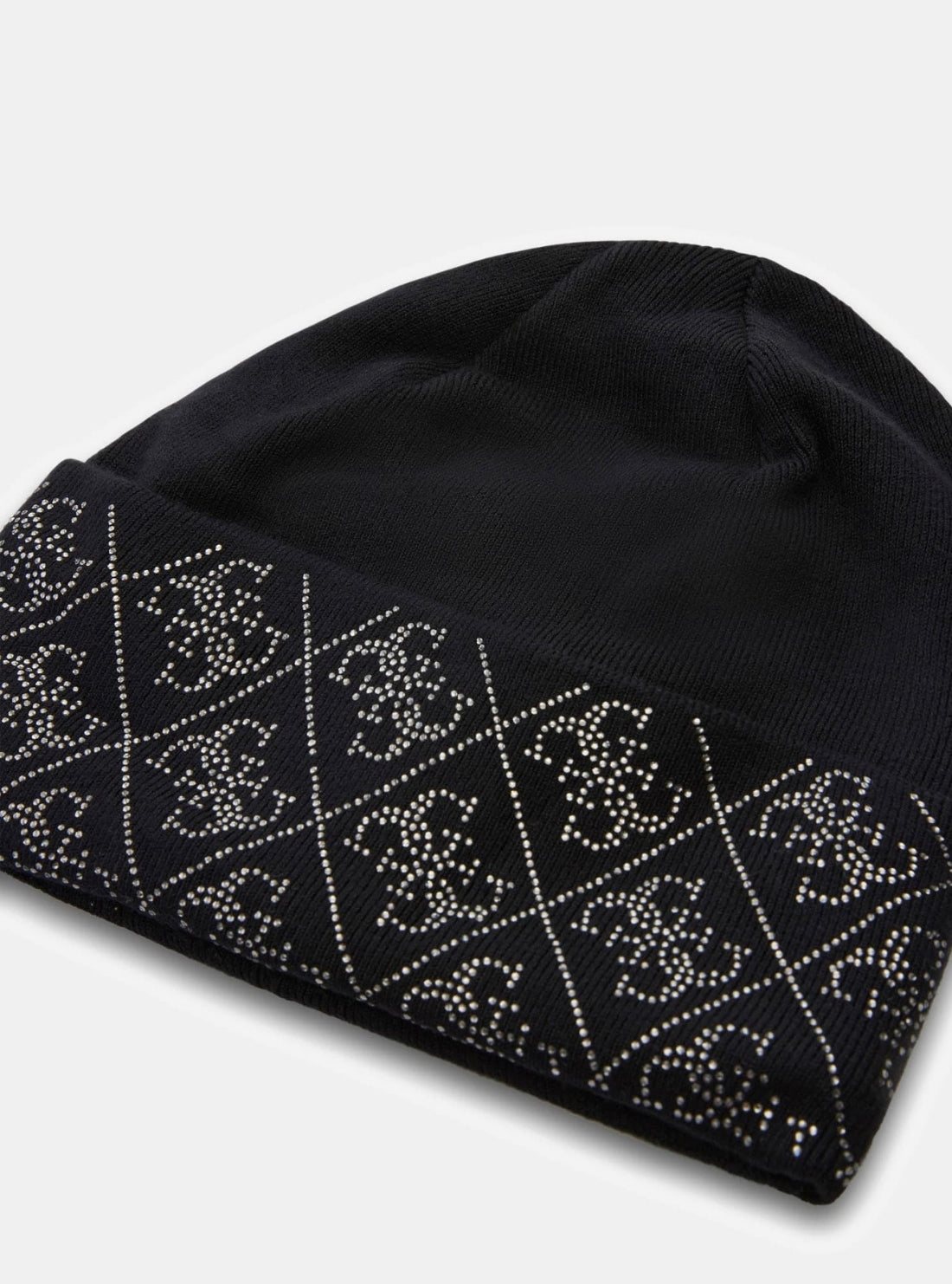 GUESS Accessories Black Nora 4G Rhinestones Beanie W5BZ20Z2NQ2 Detail View