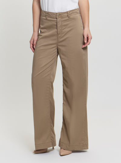 GUESS Womens Brown High Rise Dakota Plain Pants W5GA1YWH7B1 Front View