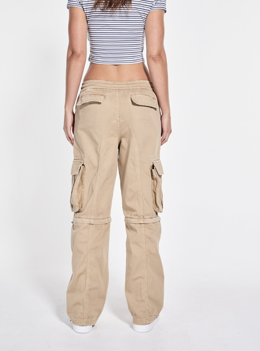 Guess Originals Brown Baggy Wide Leg Cargo Pant W5GA2IWGCVA Back View