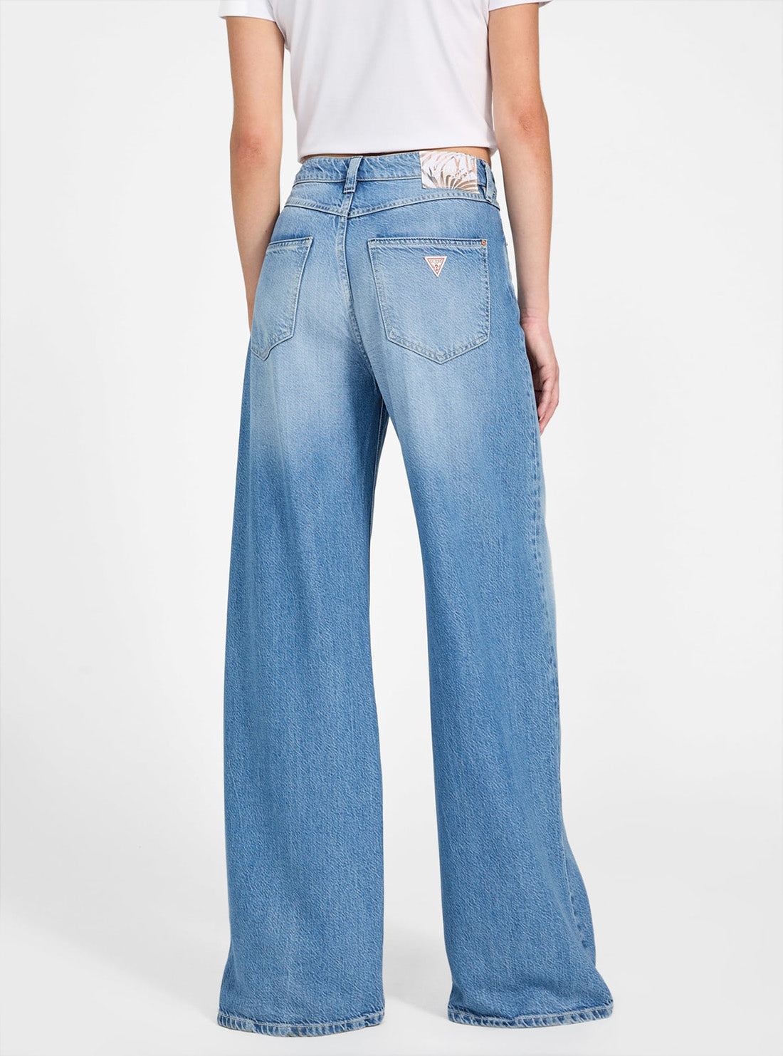 GUESS Womens High-Rise Bellflower Jean in Light Wash W5GA82D5B94 Back View