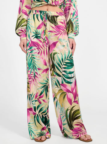 GUESS Womens Multi Ines Wide Leg Pants W5GB11WH9C2 Front View