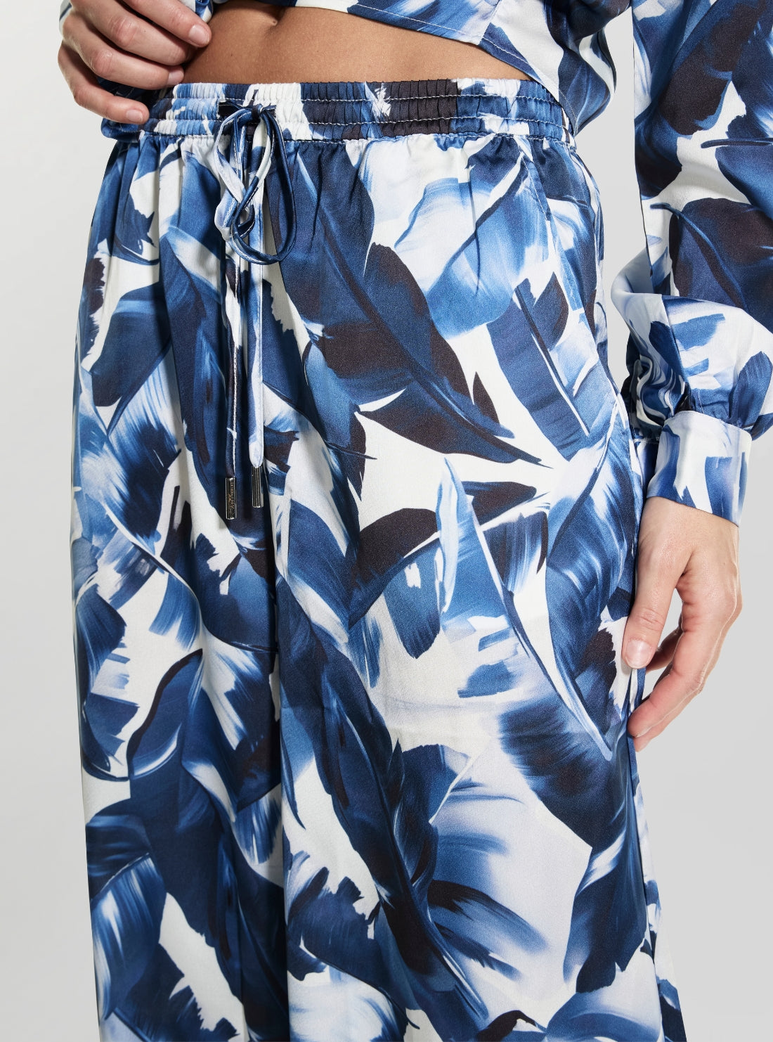 GUESS Womens Eco Blue Wide Leg Jogger W5GB11WH9C2 Detail View