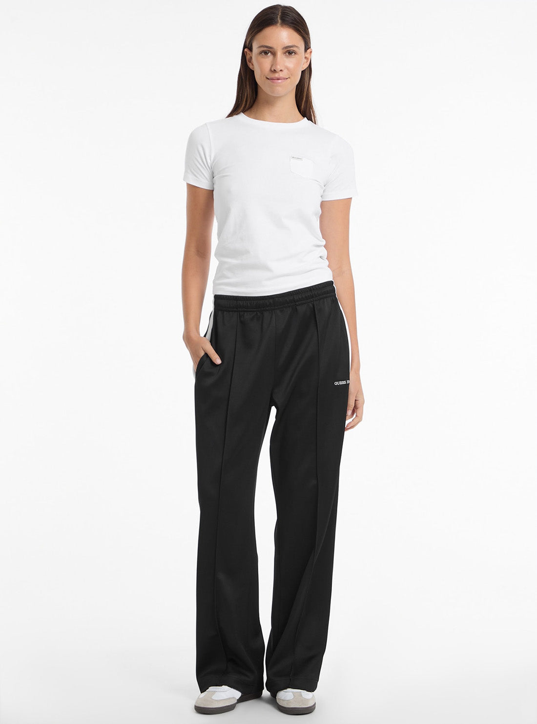 Guess Jeans Black Tricot Track Pant W5GB43KB212 Full View