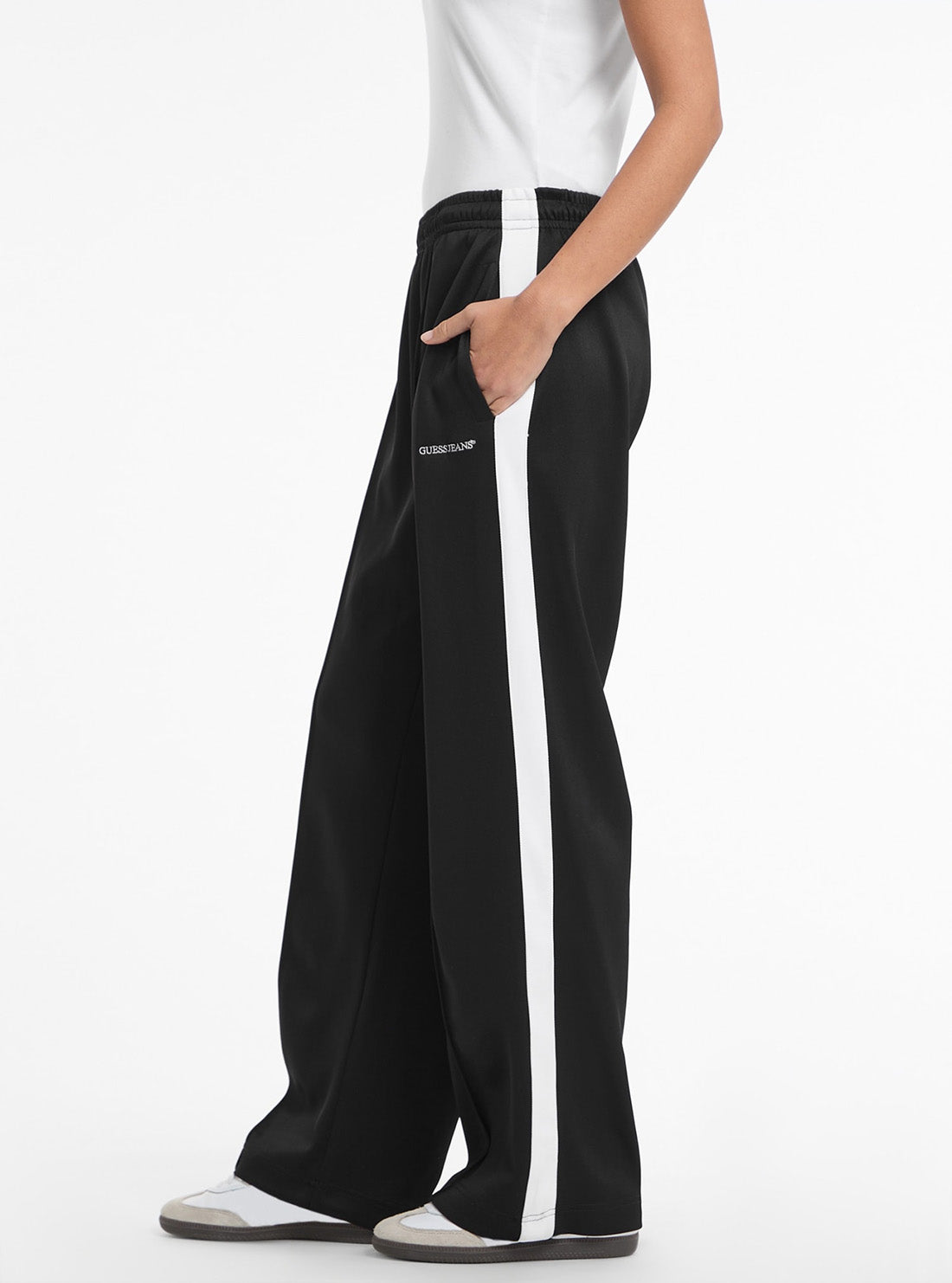 Guess Jeans Black Tricot Track Pant W5GB43KB212 Side View