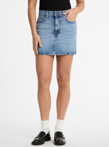 GUESS Womens Blue Classic Denim Mini Skirt W5GD0QD5M4A Front View