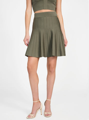 GUESS Womens Green Mirage Ottoman Staci Mini Skirt W5GD0UZ2XY0 Front View