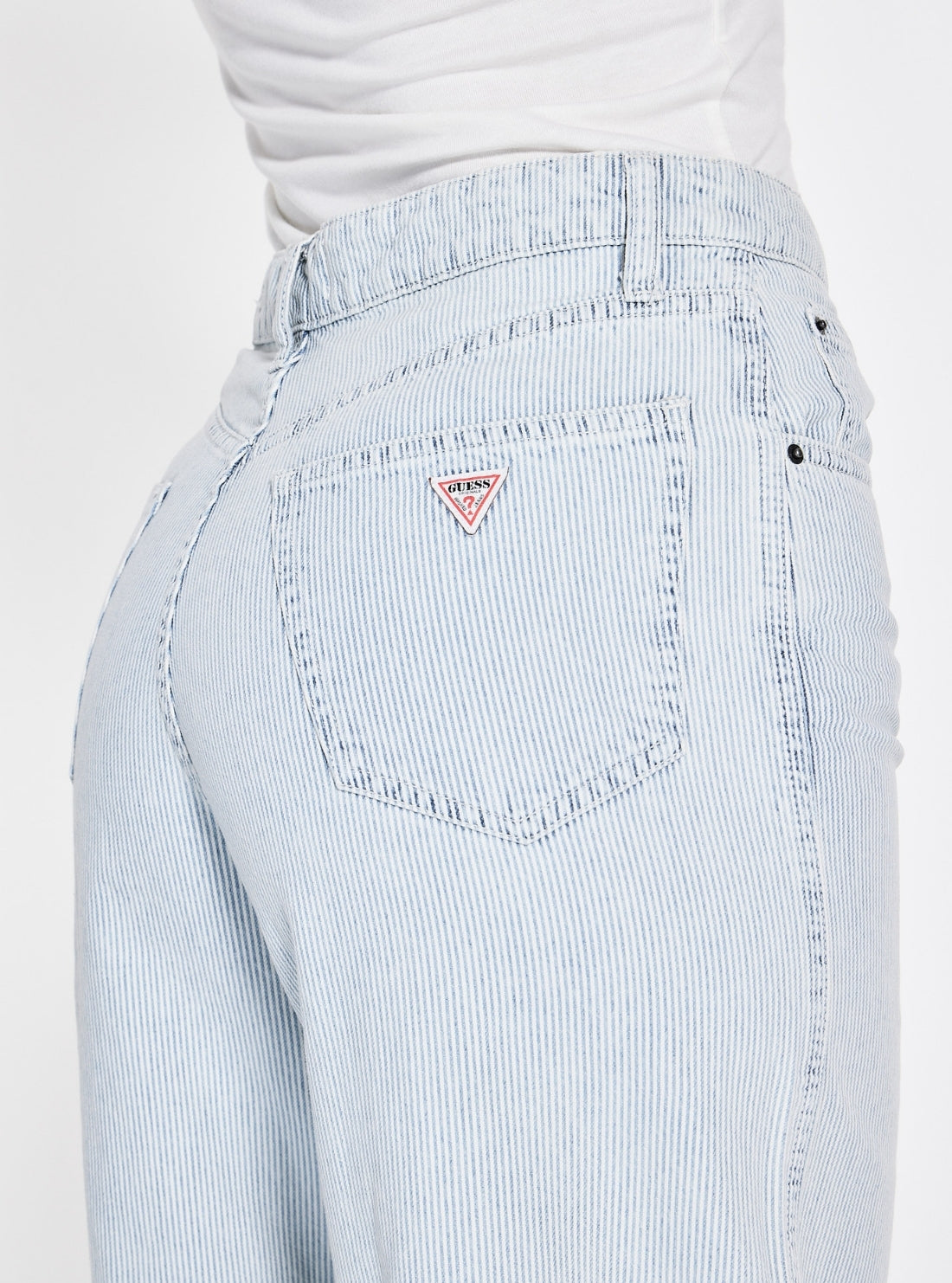 Guess Originals High-Rise Tapered Baggy Jeans in Light Wash Back View
