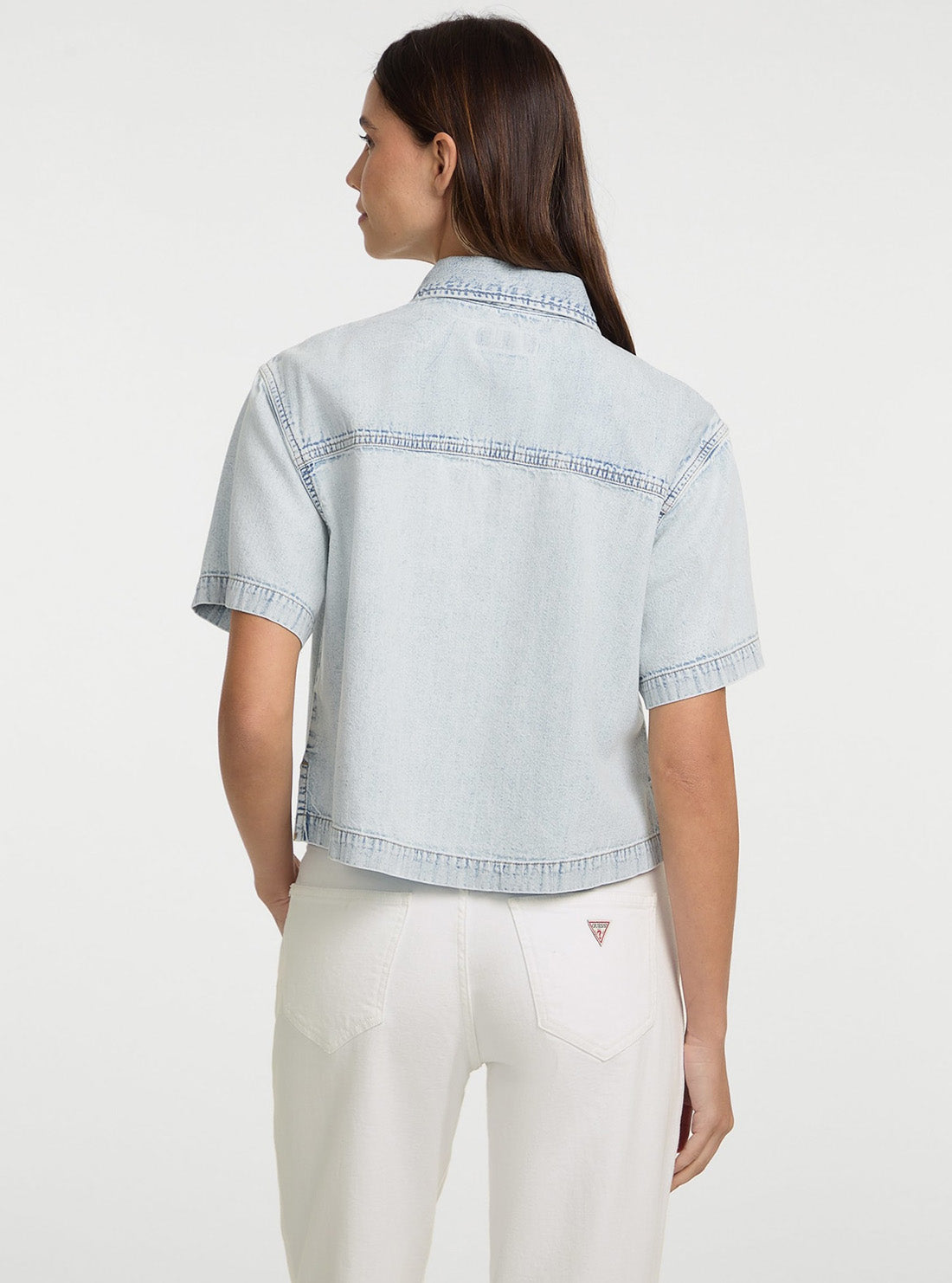 Guess Jeans Eco Blue Boxy Denim Shirt