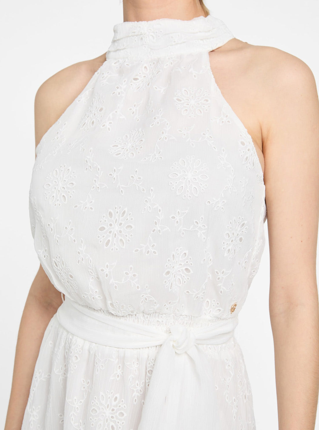 GUESS Womens White Daniele Flare Dress W5GK15W0WA2 Detail View