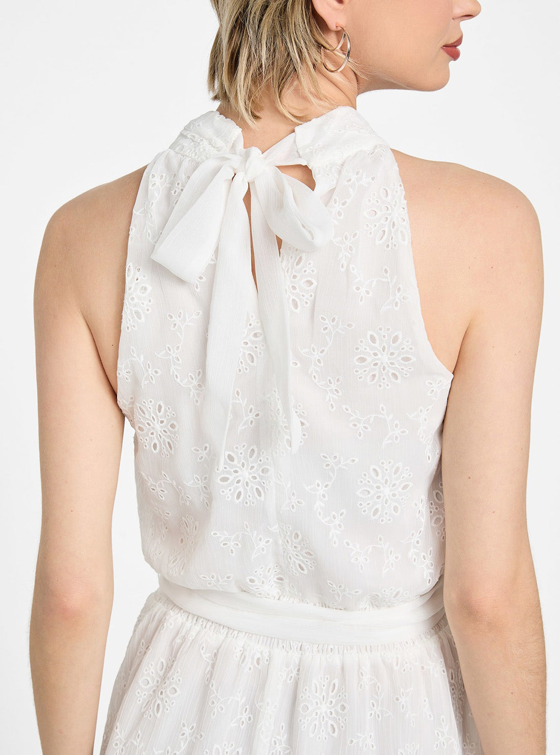 GUESS Womens White Daniele Flare Dress W5GK15W0WA2 Detail View