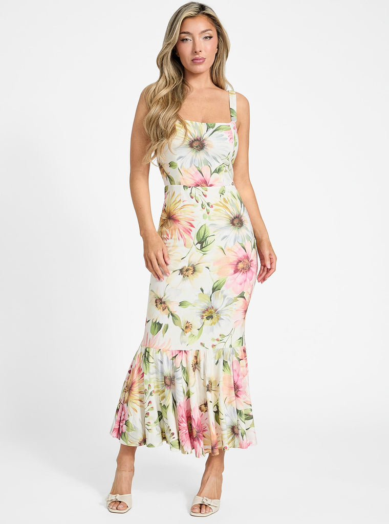 Eco Multi Fleur Midi Dress | GUESS