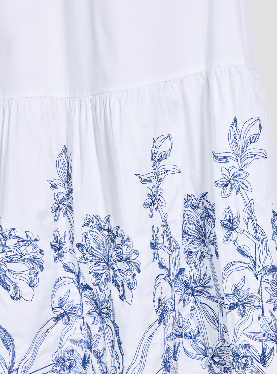 White Blanche Place Embroidered Long Dress