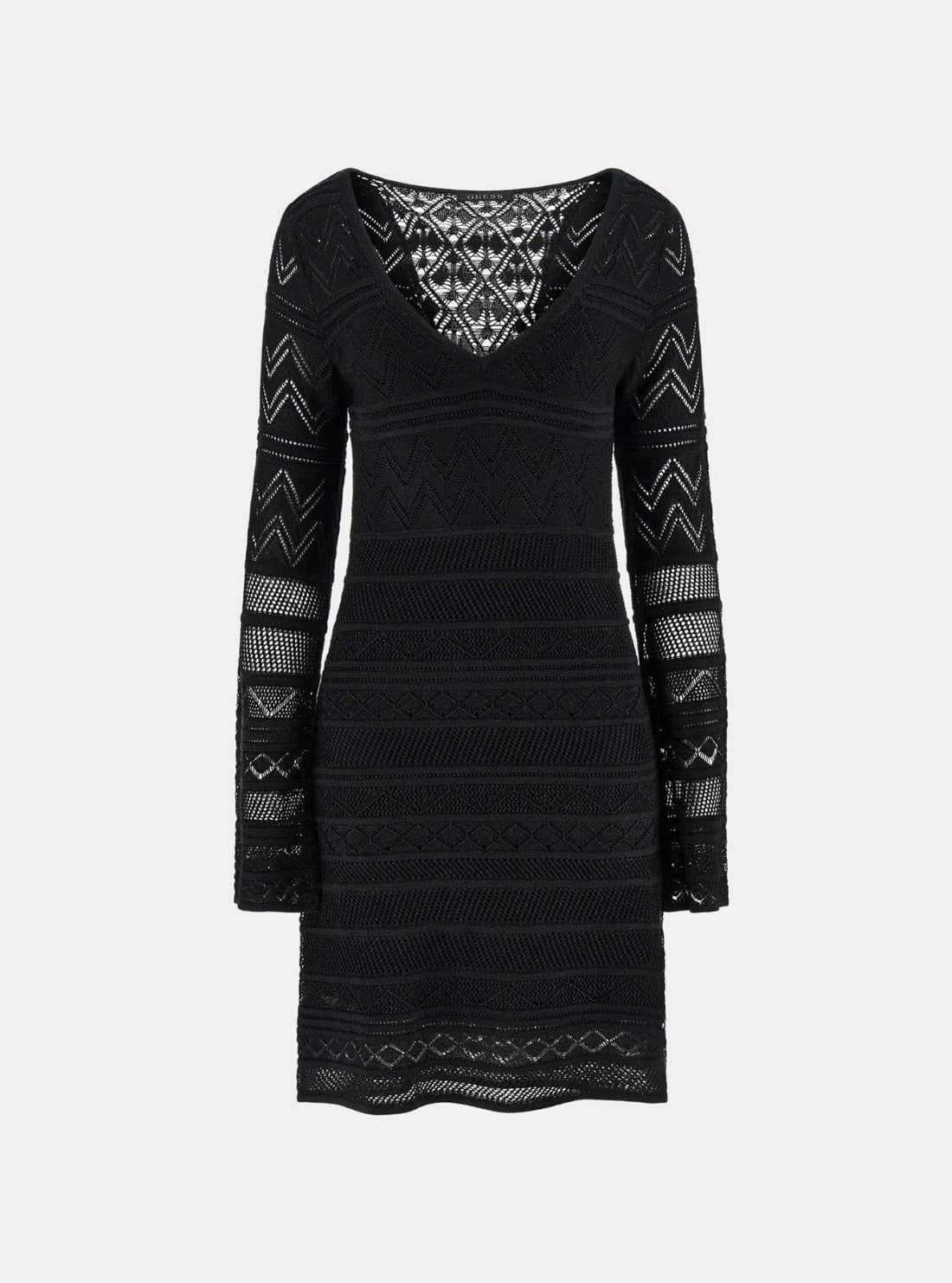 GUESS Womens Black Nellie Mini Sweater Dress W5GK48Z3E22 Flatlay